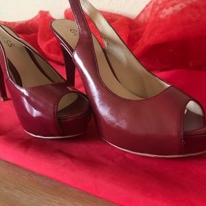The Exquisite Miss Helen’s crimson red Guess heels
